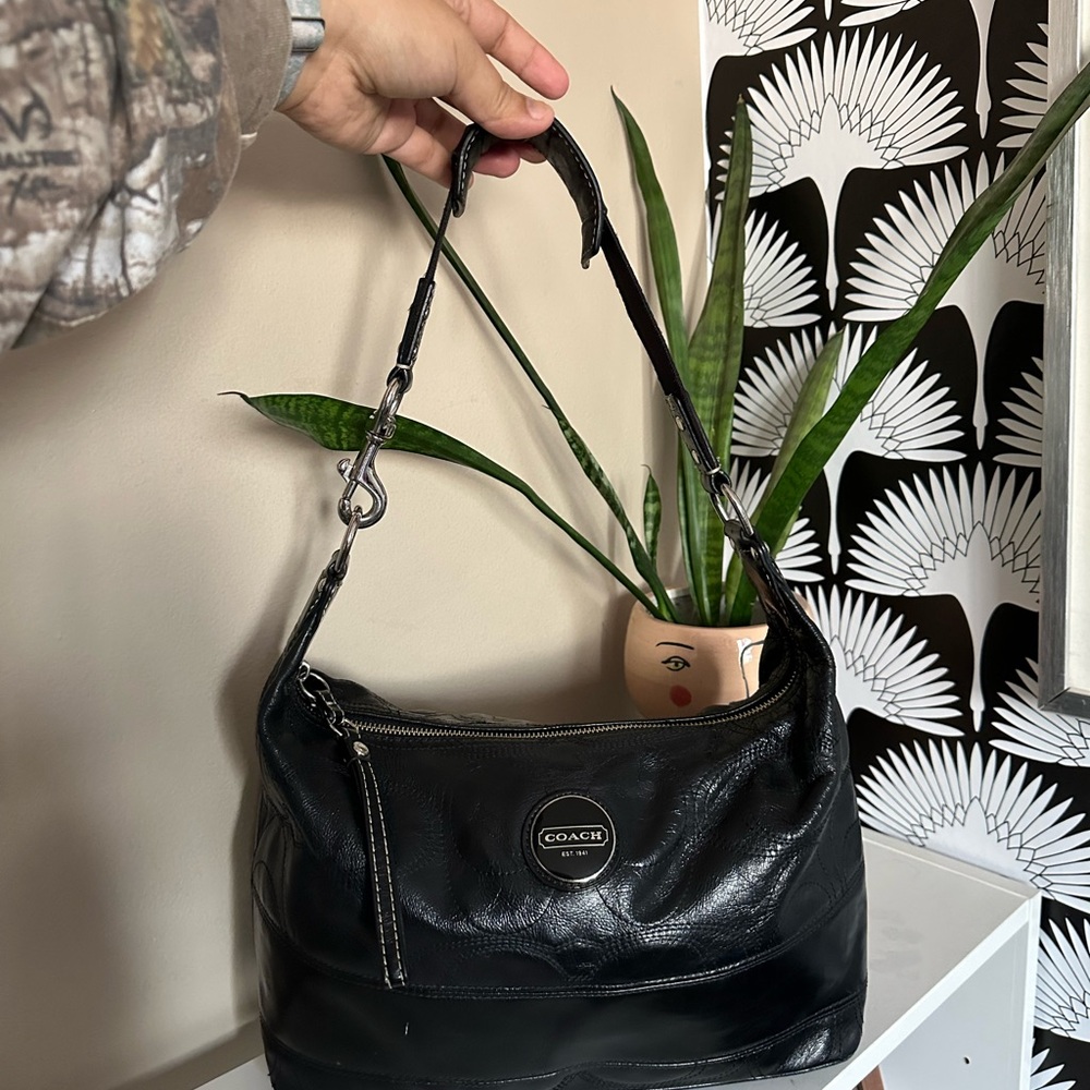 Coach Black Leather Shoulder Bag